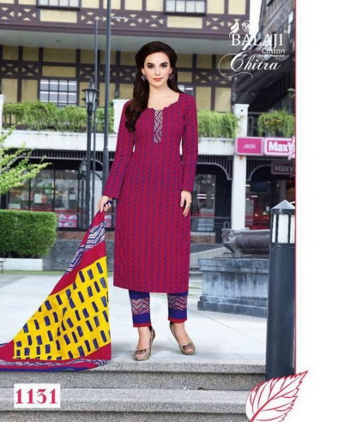 CHITRA VOL 15 UNSTICHED COTTON PRINT SALWARSUITS BY BALAJI COTTON WHOLESALE