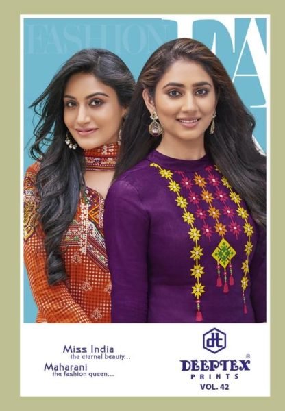 DEEPTEX MISS INDIA 42 – UNSTICHED COTTON PRINTED DRESS MATERIALS WHOLESALE