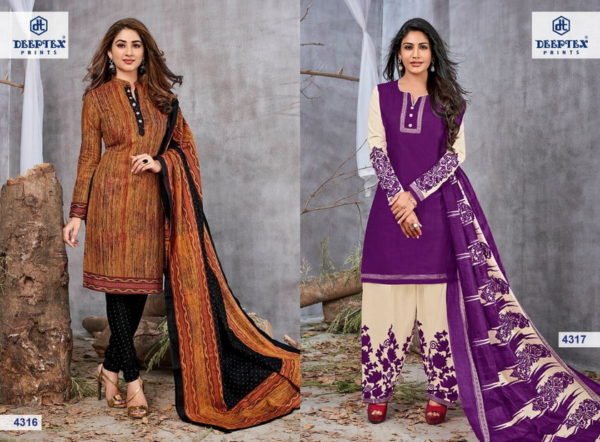 DEEPTEX MISS INDIA VOL 43 UNSTICHED COTTON PRINT SALWARSUITS WHOLESALER @ RS 310