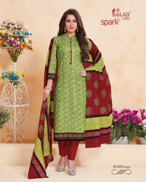 BALAJI SPARK VOL 9 COTTON PRINTED UNSTICHED DRESS MATERIALS WHOLESALE @ RS 285