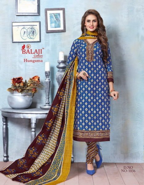 BALAJI COTTON PRESENT HUNGAMA VOL 3 COTTON DRESS MATERIALS WHOLESALE @ RS 250