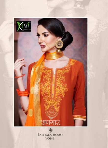 SHANGAR BY PATIALA VOL 3 BY KESSI FABRICS JAM SILK COTTON SUITS WHOLESALE RATE @ RS 890
