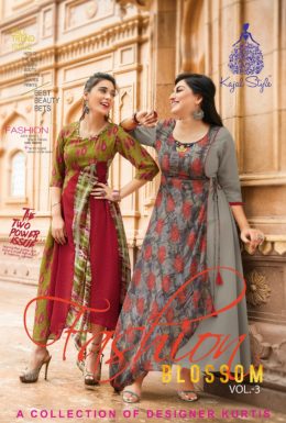 kajal style fashion blossom vol 3 Georgette Kurtis wholesalers
