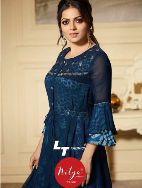 lt fabrics nitya vol 29 nx georgette kurtis collection wholesaler exporter