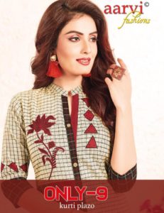 Only 9 Aarvi fashion Kurtis with plazzo wholesaler 