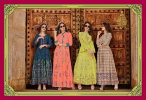 Fashion Colour Bar vol 2 by Kajal style Designer Kurtis wholesaler 