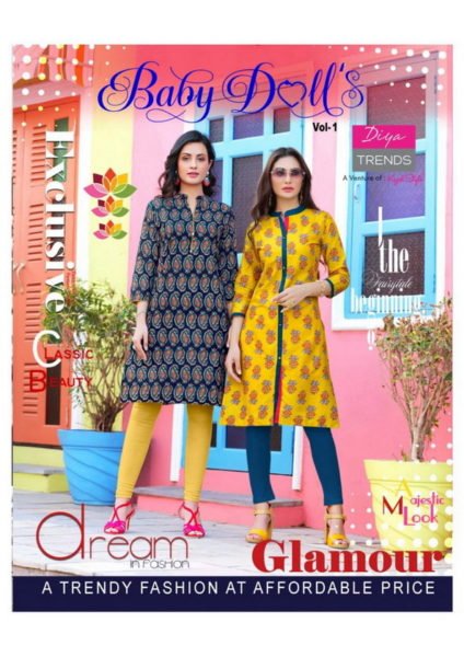 Baby Dolls Diya Low rate Cotton Kurtis Wholesalers