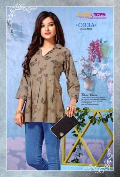Tips Tops Orra Rayon Kurtis tops catalog wholesalers