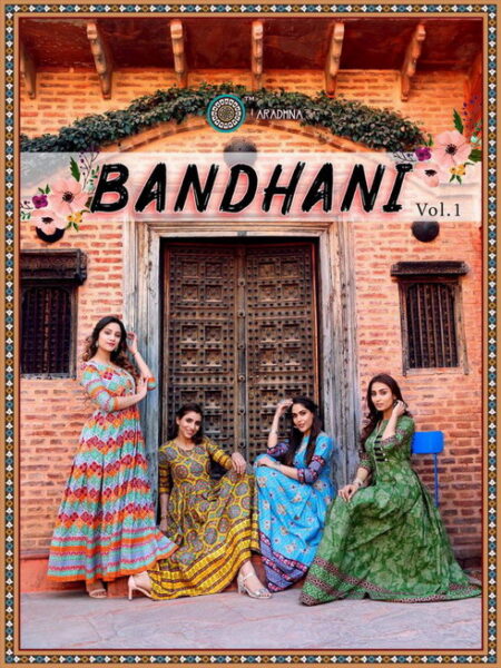Bandhani vol 1 Gown Bandhani print Kurtis