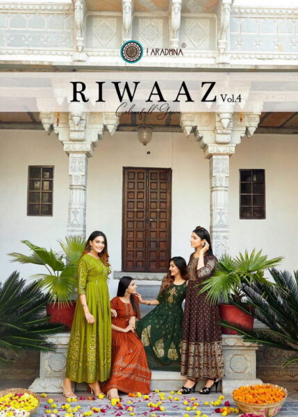 Riwaaz vol 4 Rayon Gown Kurtis wholesalers