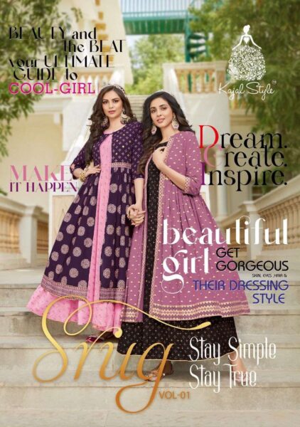 Srug vol 1 by kajal Style Gown Kurtis with Shrug