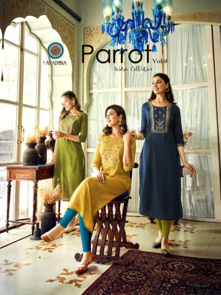 Parrot vol 9 Designer Long Kurtis wholesalers