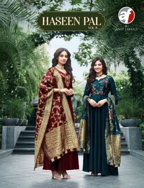 AF Haseen Pal vol 8 Designer Gown with Dupatta