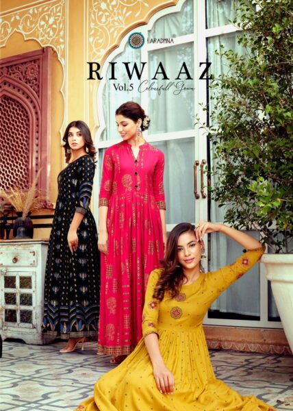 Riwaaz vol 5 by Aradhana Rayon Gown wholesalers