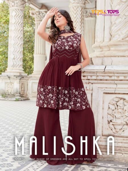 Malishka Tips Tops Readymade Sharara Suits