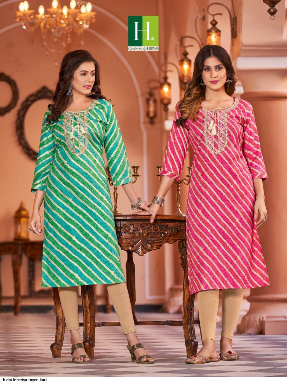 Varanga Women Peach-Coloured Leheriya Printed Gotta Patti Pure Cotton Kurti  with Sharara & With Dupatta - Absolutely Desi