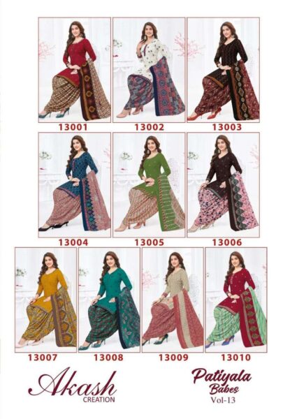 Akash Patiyala Babes Vol 13 Dress Materials