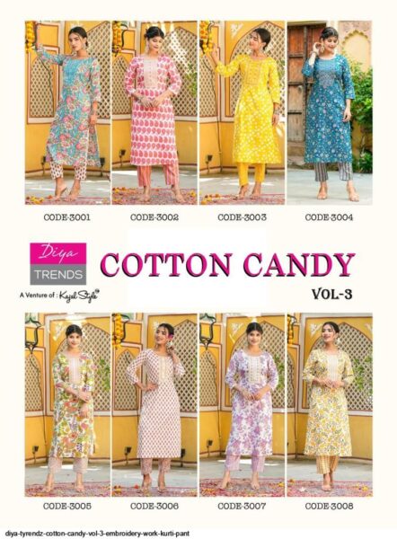 Diya Cotton candy Vol 3 Kurtis Pant Set